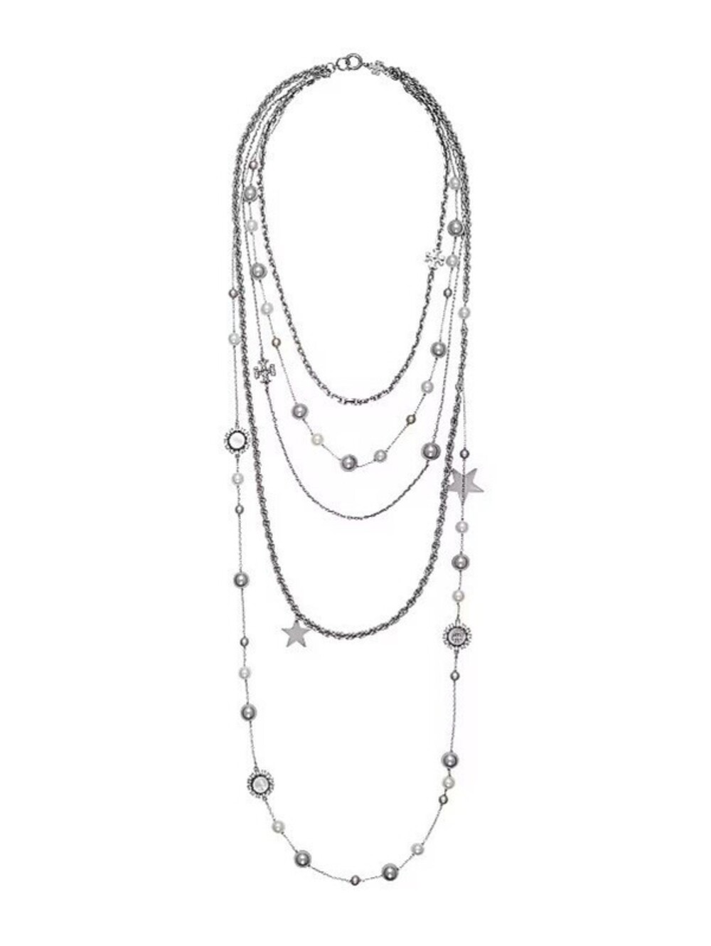 Tory Burch Crystal and Pearl Necklace Rare Retail $499